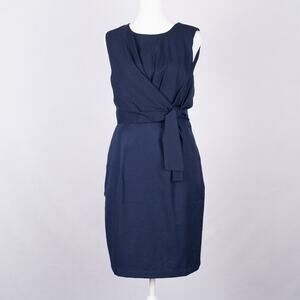 Lulus Womens SZ SMALL Faux Wrap Dress Dark Blue Classic Career Corporate Event